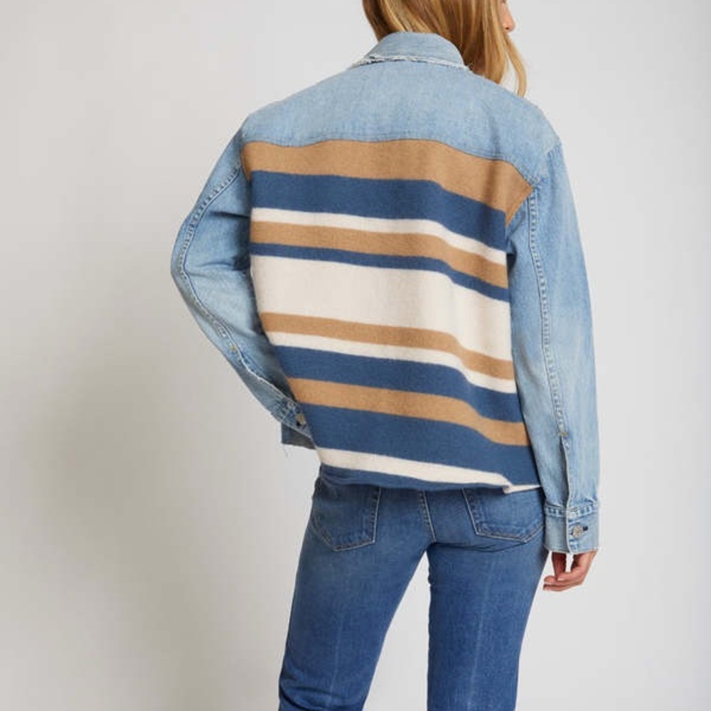 AMO DENIM CANTEEN RAW FRAYED HEM DENIM CLASSIC VINTAGE JACKET - BIG SKIES XS - Picture 8 of 10